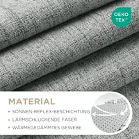 Joydeco 100% Opaque Függöny Hurokkal, Lenvászon Hatás, Sötétítő Hőtartó Függöny 2