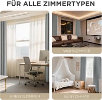 Joydeco 100% Opaque Függöny Hurokkal, Lenvászon Hatás, Sötétítő Hőtartó Függöny 6