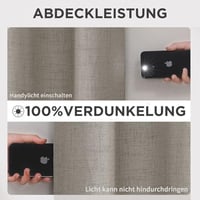 Joydeco 100% Opaque Sötétítő Függöny Lenvászon Hatással, Hőszigetelő, 210x132 cm 7
