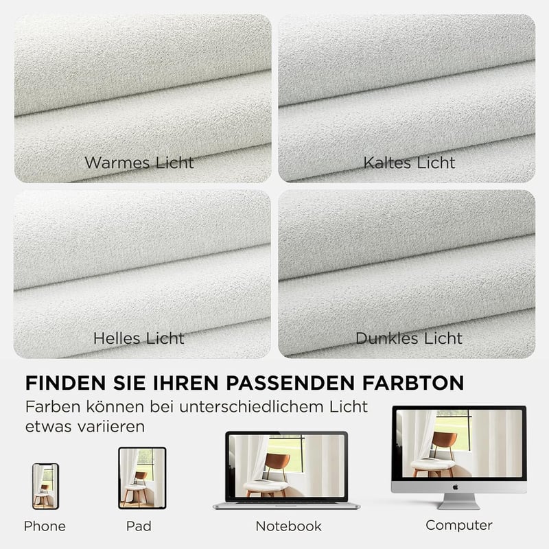 Joydeco bársony függöny szett 2db 245x132cm krém fehér sötétítő hőszigeteléssel