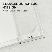 Joydeco bársony függöny szett 2db 245x132cm krém fehér sötétítő hőszigeteléssel 5