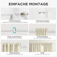 Joydeco DEY2A Állítható Fehér Függönykarnis 81-198 cm Alumínium Végzáróval 9