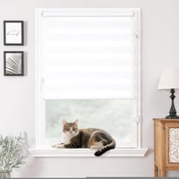 Joydeco Dupla Roletta 75x130 cm Klemmfix Fényáteresztő és Sötétítő Fehér 2