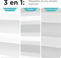 Joydeco Dupla Roletta 75x130 cm Klemmfix Fényáteresztő és Sötétítő Fehér 5