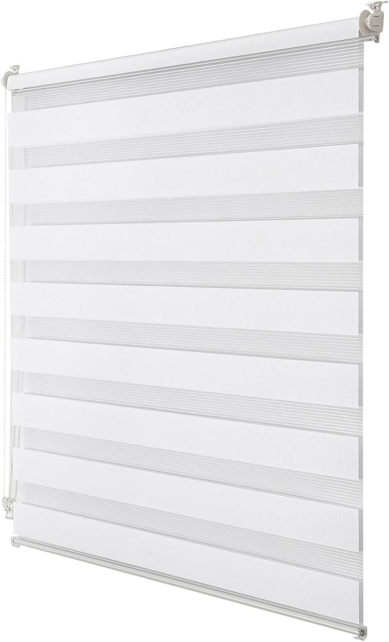 Joydeco Dupla Roletta 75x130 cm Klemmfix Fényáteresztő és Sötétítő Fehér