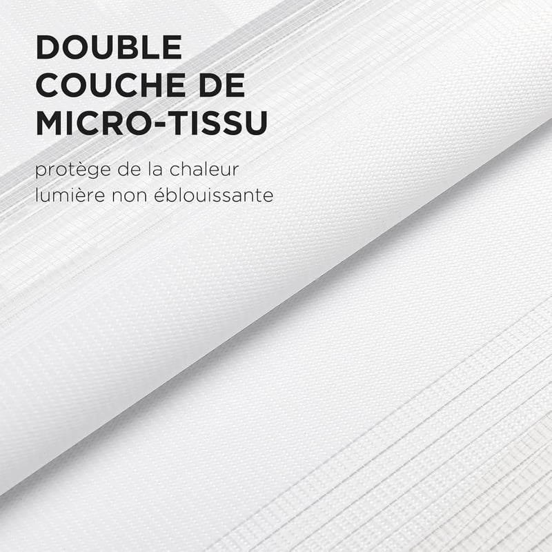 Joydeco Dupla Roletta 75x130 cm Klemmfix Fényáteresztő és Sötétítő Fehér