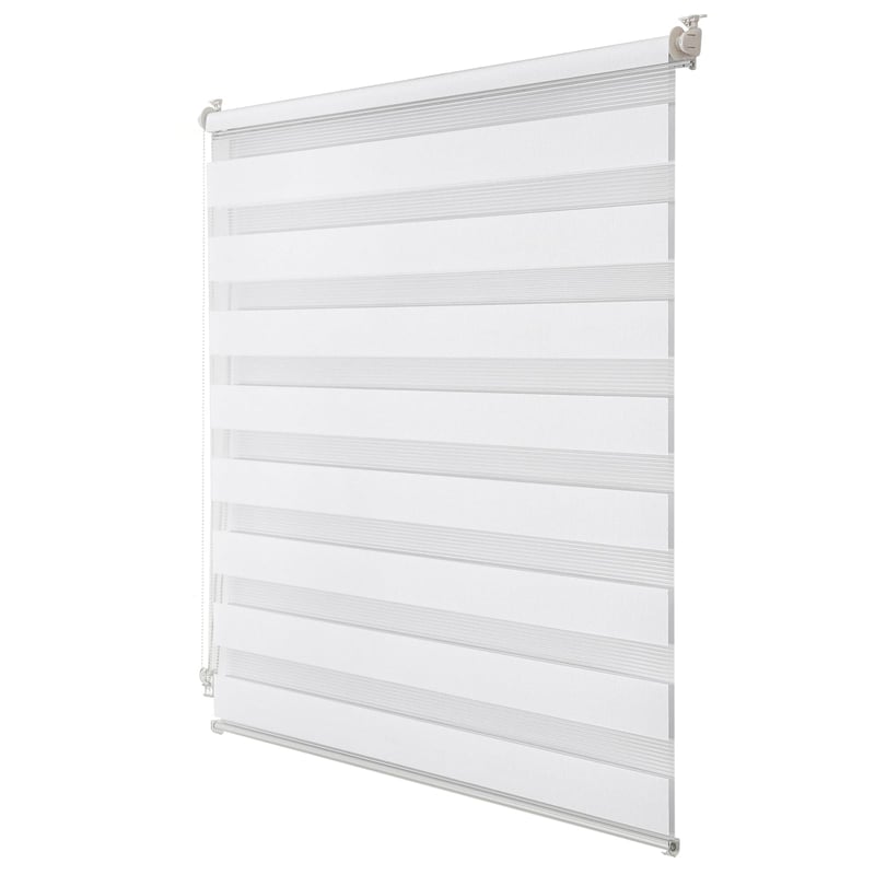 Dvojitá roleta Joydeco Klemmfix, svetlopriepustná a zatemňovacia - biela - 75x130 cm