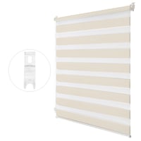Joydeco dvojitá roleta bez vŕtania, s upevnením klemmfix, polopriehľadná a zatemňujúca, svetlá béžová, 45x100 cm (šírka látky 41 cm) 2