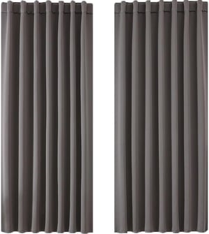 Perdele opace termoizolante Joydeco cu inele, gri deschis, 158 x 106 cm, pentru dormitor și sufragerie, 2 bucăți