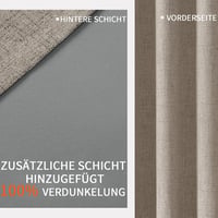 Joydeco Len Hatású Sötétítő Függöny Fülekkel - 2 db Hőszigetelő, Hangszigetelő Függöny Nappali és Hálószoba Dekorációhoz 3
