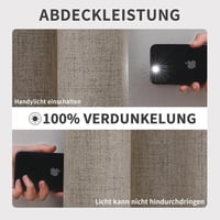 Joydeco Len Hatású Sötétítő Függöny Fülekkel - 2 db Hőszigetelő, Hangszigetelő Függöny Nappali és Hálószoba Dekorációhoz 6