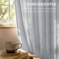 Perdele din in Joydeco Gri-Verde 245x132cm cu Inele, 2 buc, pentru Dormitor și Sufragerie 4