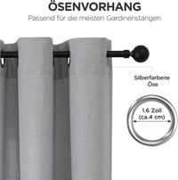Perdele din in Joydeco Gri-Verde 245x132cm cu Inele, 2 buc, pentru Dormitor și Sufragerie 2