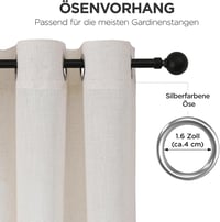 Joydeco Linen Félátlátszó Függöny Szett 2db 260x140cm Krém Fehér 2
