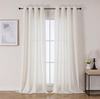 Joydeco Linen Félátlátszó Függöny Szett 2db 260x140cm Krém Fehér 1