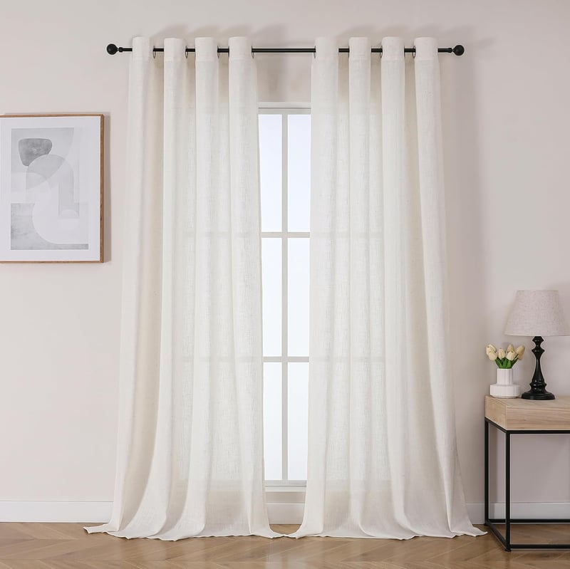 Joydeco Linen Félátlátszó Függöny Szett 2db 260x140cm Krém Fehér