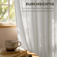 Joydeco Linen Félátlátszó Függöny Szett 2db 260x140cm Krém Fehér 3