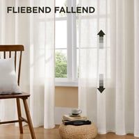 Joydeco Linen Félátlátszó Függöny Szett 2db 260x140cm Krém Fehér 4