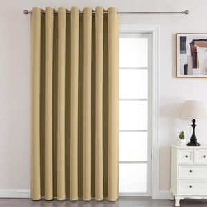 Zatemňovací záves Joydeco s pútkami, tepelnoizolačný, béžový – 210x132 cm