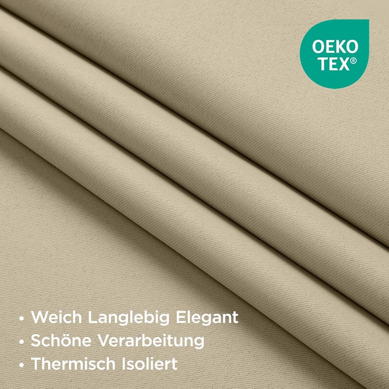 Joydeco Thermal Blackout Függöny 2db 225x140cm Bézs Sötétítő Függöny