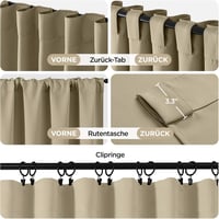 Joydeco Thermal Blackout Függöny 2db 225x140cm Bézs Sötétítő Függöny 4