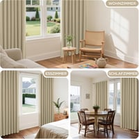 Joydeco Thermal Blackout Függöny 2db 225x140cm Bézs Sötétítő Függöny 5