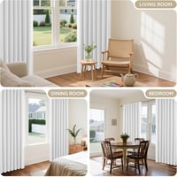 Joydeco fehér hőszigetelő sötétítő függöny 140x200 cm hab- és zajszigetelő UV szűrő rejtett füllel rúdzsebbel 2 db 8