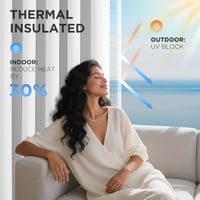 Joydeco fehér hőszigetelő sötétítő függöny 140x200 cm hab- és zajszigetelő UV szűrő rejtett füllel rúdzsebbel 2 db 4