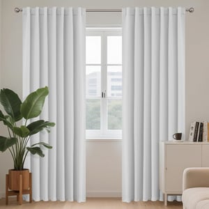 Joydeco termo zavjese za zamračivanje sa skrivenim omčama, 2 komada, 210x132 cm - sivo-bijele