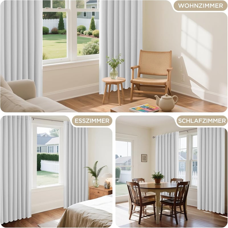 Joydeco Sötétítő Függöny 2db 245x140cm Szürke-Fehér Zajcsökkentő