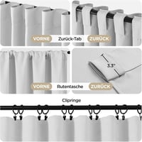 Joydeco Sötétítő Függöny 2db 245x140cm Szürke-Fehér Zajcsökkentő 4