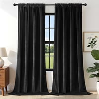 Joydeco sötétítő függöny fekete 225x132 cm 2 db velúr hőszigeteléssel 1