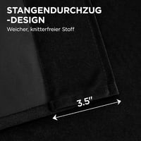 Joydeco sötétítő függöny fekete 225x132 cm 2 db velúr hőszigeteléssel 4