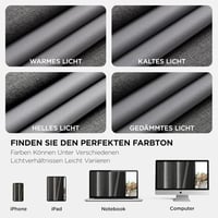 Joydeco Sötétítő Függöny Fülekkel - Szürke Len Hatású Hőszigetelő Függönypár Hátoldali Bevonattal - Zajcsökkentő Blackout Függöny Nappaliba, 8