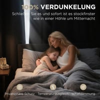 Joydeco Sötétítő Függöny Fülekkel - Szürke Len Hatású Hőszigetelő Függönypár Hátoldali Bevonattal - Zajcsökkentő Blackout Függöny Nappaliba, 4