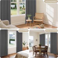 Joydeco sötétítő függöny szett 2 darab 260x140 cm szürke zajcsökkentő 5