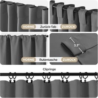 Joydeco sötétítő függöny szett 2 darab 260x140 cm szürke zajcsökkentő 4