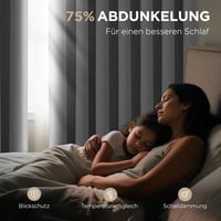 Joydeco Sötétítő Függöny Szövetből 210x132cm Fehér Hőszigeteléssel 3