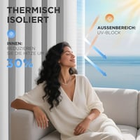 Joydeco Sötétítő Függöny Szövetből 210x132cm Fehér Hőszigeteléssel 4