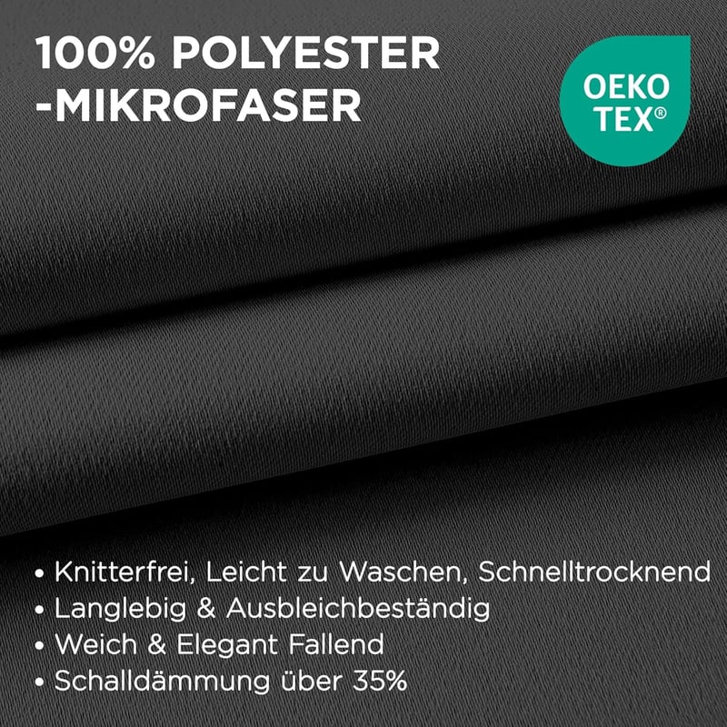 Joydeco sötétítő függöny szürke 137x117 cm hőszigeteléssel 2 darab