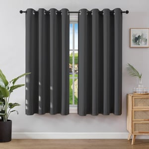 Termoizolačný zatemňovací záves Joydeco 137x117 cm - tmavosivý - 2 ks