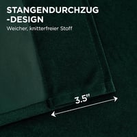 Joydeco sötétzöld bársony függöny 240x140 cm, 2 darab, hőszigetelő 5