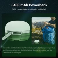 Lampă de camping LED JOYEKY cu schimbare de culoare RGB, baterie 8400 mAh, încărcare USB-C, 5 moduri de iluminare, luminozitate reglabilă continuu, rezistentă la apă, magnet puternic, pentru drumeții și întreruperi de curent 5