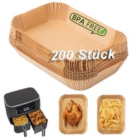 Hârtie de copt Joyes pentru friteuză cu aer cald Ninja, 200 bucăți, 22 cm, accesoriu Dual Zone XXL Air Fryer, pentru friteuze Ninja AF400EU 7,5-9,5L, Princess și altele 1