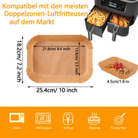 Hârtie de copt Joyes pentru friteuză cu aer cald Ninja, 200 bucăți, 22 cm, accesoriu Dual Zone XXL Air Fryer, pentru friteuze Ninja AF400EU 7,5-9,5L, Princess și altele 2