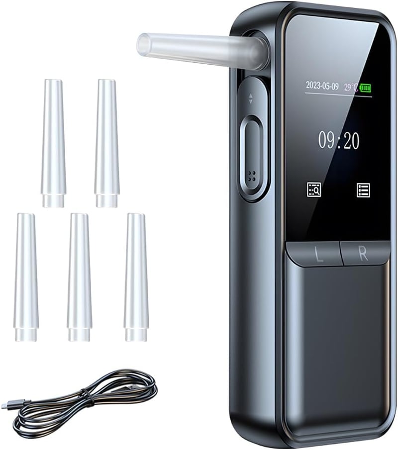 JoyFan Alkoholteszter Digitális LCD Kijelzővel, USB Töltéssel, Professzionális Alkoholmérő