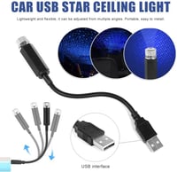 JoyFan USB Autós Csillagos Égbolt Projektor - Lila LED Hangulatvilágítás Állítható Fényeffektekkel - Tetőre Szerelhető Éjszakai Fény 6