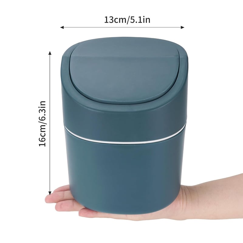 JOYFIER Mini Asztali Szemetes 2L Kék Fedeles Hulladékgyűjtő 180 Zsákkal
