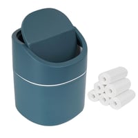 JOYFIER Mini Asztali Szemetes 2L Kék Fedeles Hulladékgyűjtő 180 Zsákkal 1