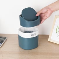 JOYFIER Mini Asztali Szemetes 2L Kék Fedeles Hulladékgyűjtő 180 Zsákkal 4